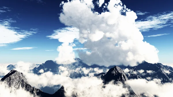 Volcanic eruption on island — Stock Photo, Image