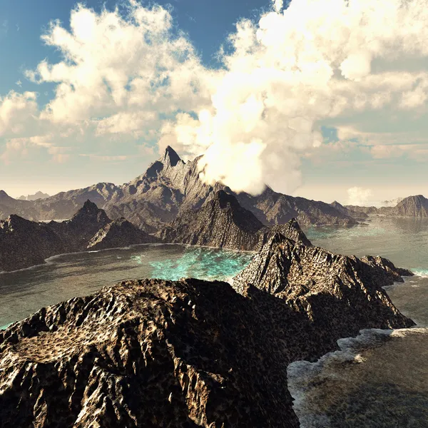 Anak Krakatau en erupción — Foto de Stock