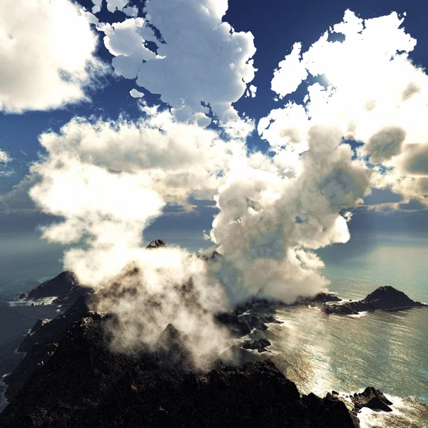 Anak Krakatau em erupção — Fotografia de Stock