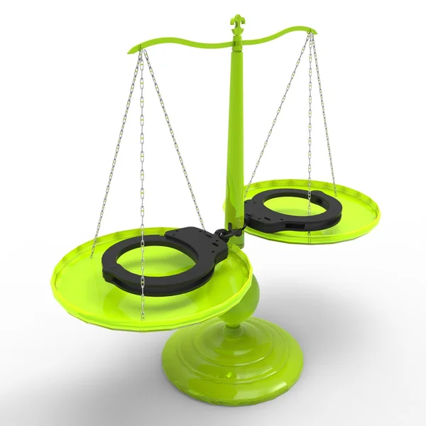 Scales of justice and handcuffs — Stock Photo, Image