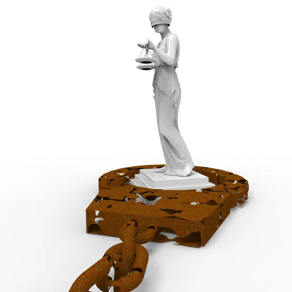 THEMIS staty och handfängsel — Stockfoto