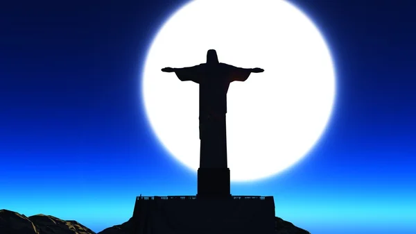 Cristo Redentor, en Río de Janeiro — Foto de Stock