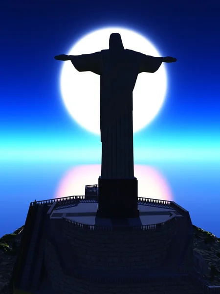 Cristo Redentor, en Río de Janeiro — Foto de Stock