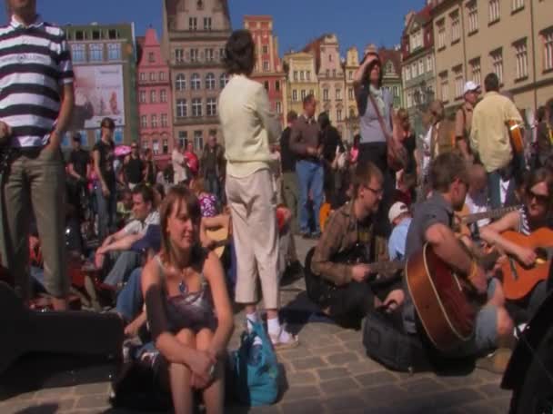 Rynek em Wroclaw, Polonia — Vídeo de Stock