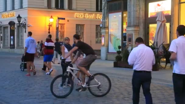 Rynek in wroclaw in Polen — Stockvideo