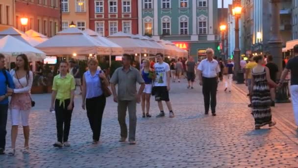 Rynek in wroclaw in Polen — Stockvideo