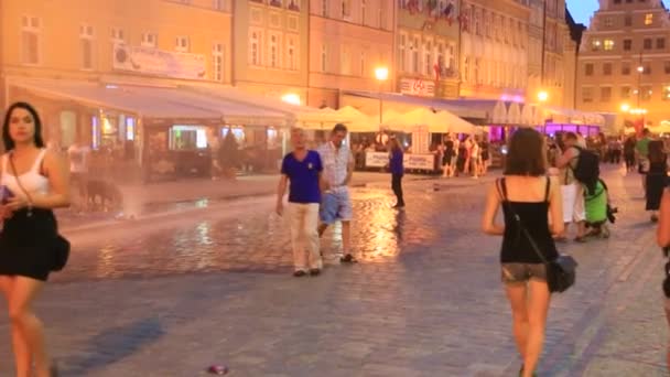 Rynek in wroclaw in Polen — Stockvideo