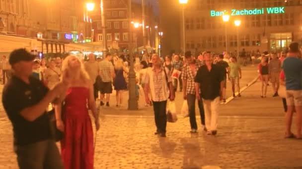 Rynek in wroclaw in Polen — Stockvideo