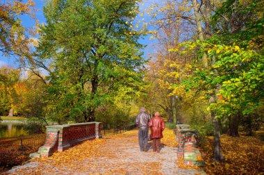 Park 'taki yaşlı çift.