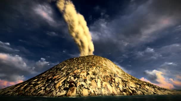 섬에서 화산 폭발 — 비디오