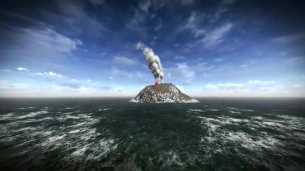 섬에서 화산 폭발 — 비디오