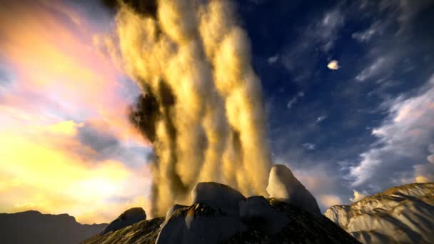 Извержение Анака Кракатау — стоковое видео