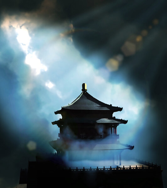 Zen buddhist temple in the mountains