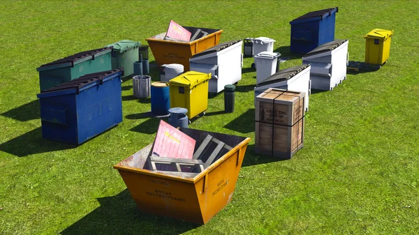 Dumpsters ve atlar — Stok fotoğraf