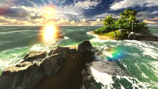 Hawaiian paradise -tropical island at sun set — Stock Video