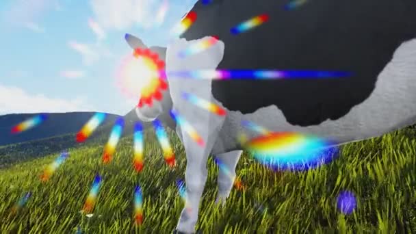 Kuh auf dem Hügel — Stockvideo