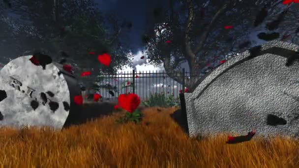 Жуткое кладбище — стоковое видео