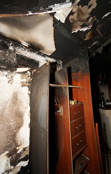 Burnt apartment — Stock Photo, Image