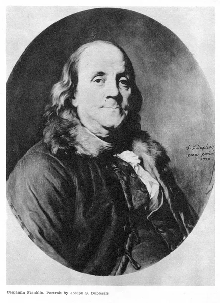 Benjamin Franklin on portrait — Stock Photo, Image