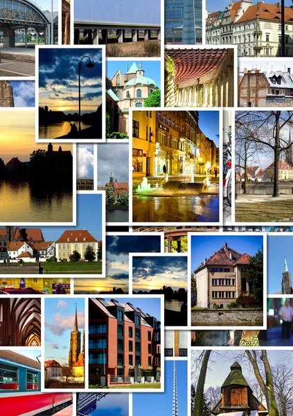 Europäische Stadtcollage — Stockfoto