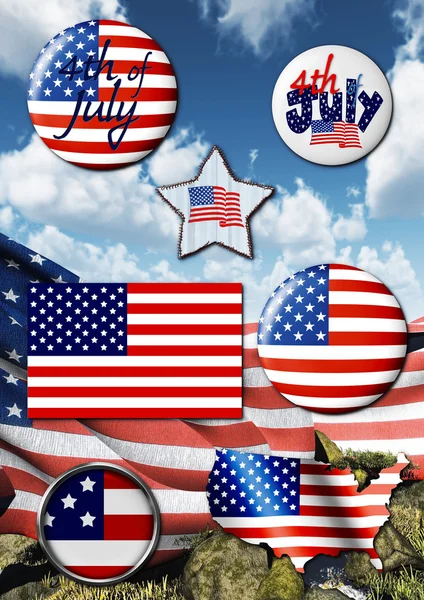 Usa patriotic badges — Stock Photo, Image