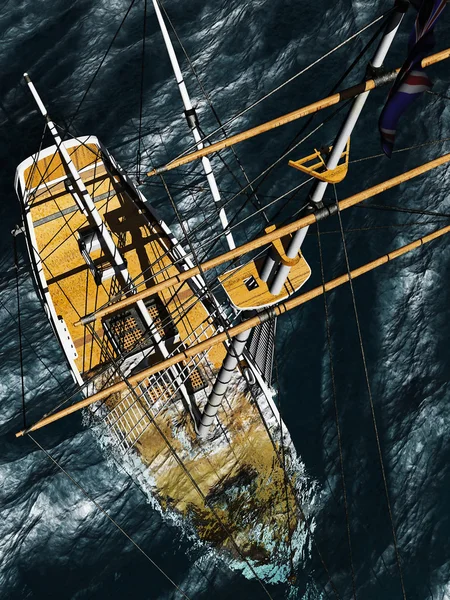 korsan Brigantine'in batıyor