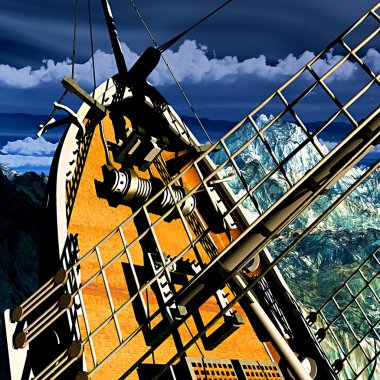 korsan Brigantine'in batıyor