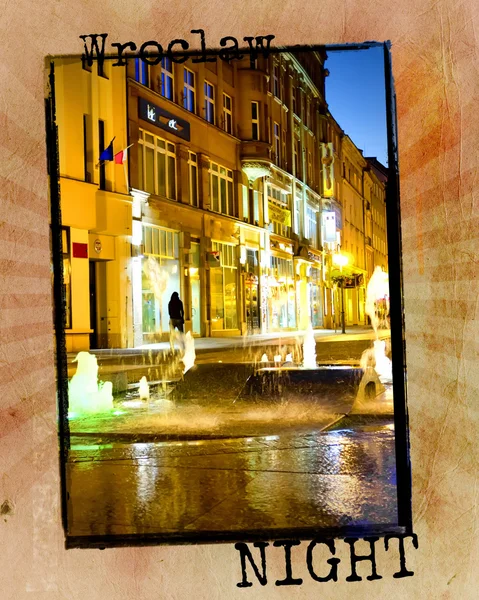 Vita notturna di Breslavia, Polonia — Foto Stock