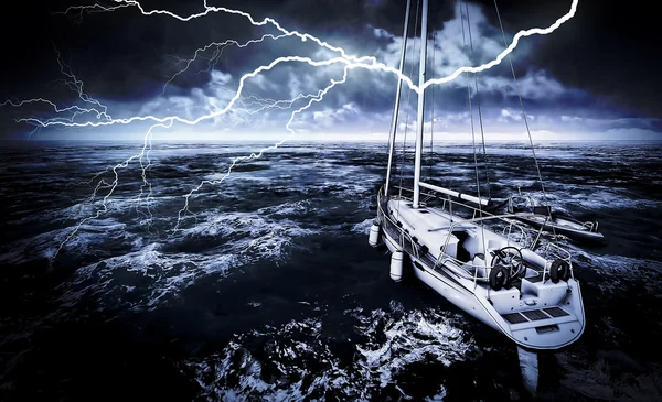 Stormy marina — Stock Photo, Image