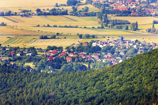 Вид с воздуха на деревню — стоковое фото