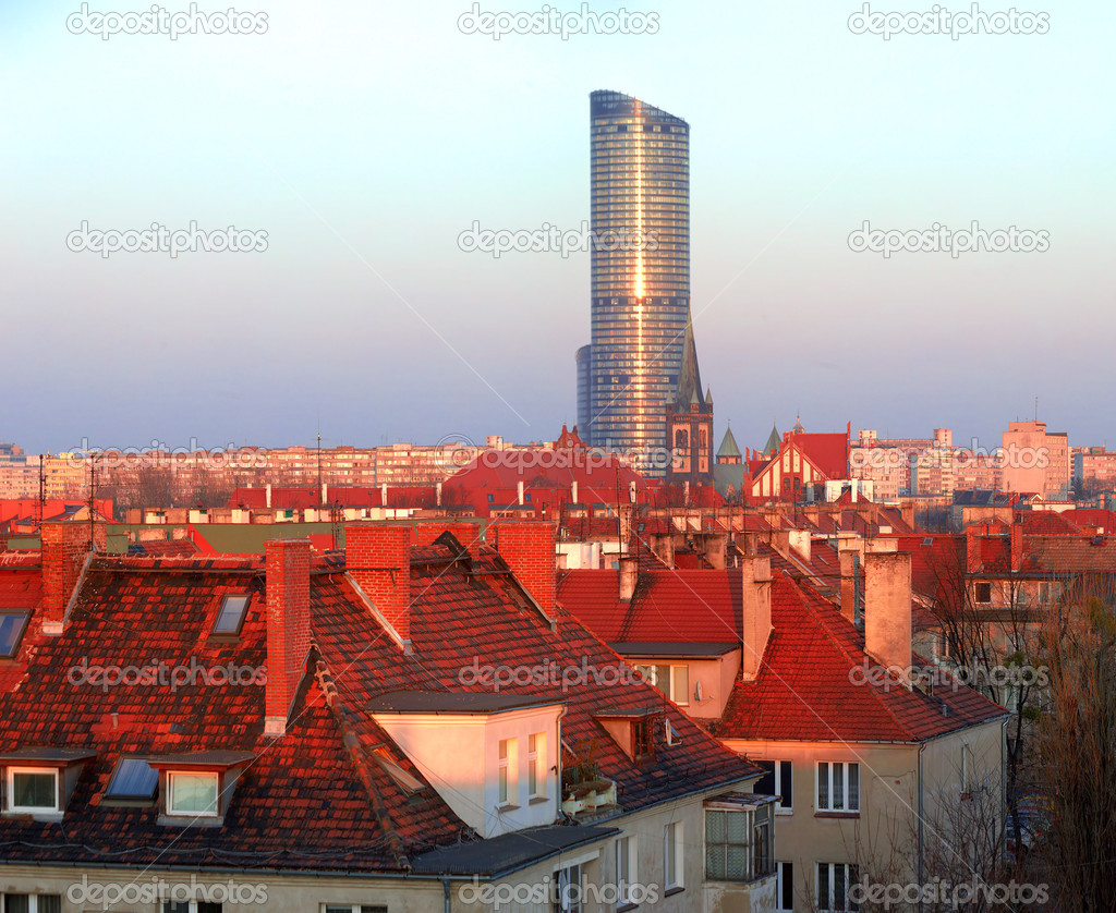 High-rise building at daybreak