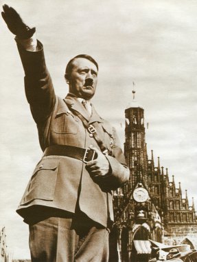 Adolf Hitler'in Berlin'de selamlayan
