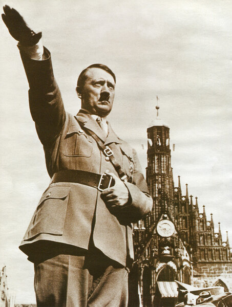 Adolf Hitler saluting in Berlin