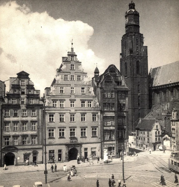 Wroclaw in Poland on a vintage photograph — Stock Photo, Image