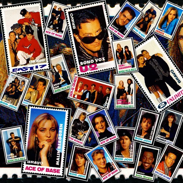 Collage con celebridades populares de entretenimiento — Foto de Stock