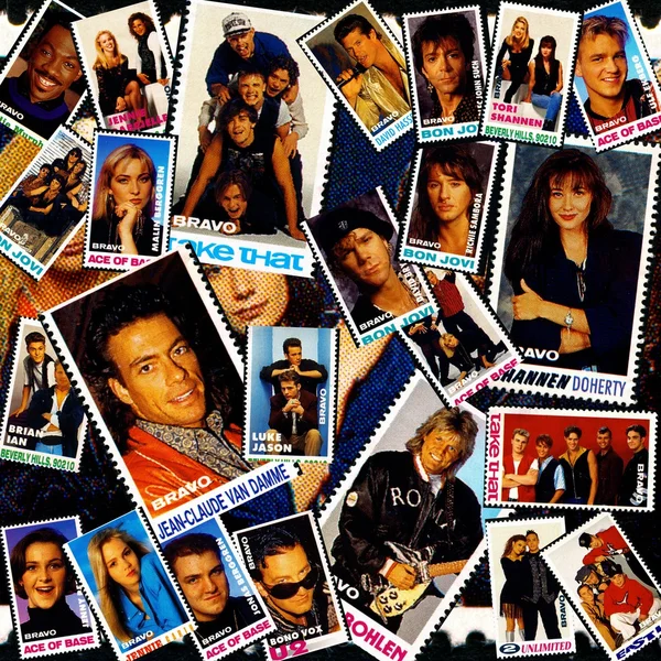 Collage con celebridades populares de entretenimiento — Foto de Stock