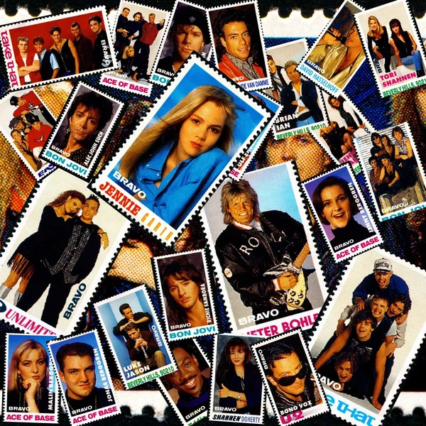 Collage met populaire entertainment beroemdheden — Stockfoto