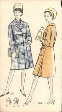 Polonya, 1961-vintage moda çizimde yaklaşık