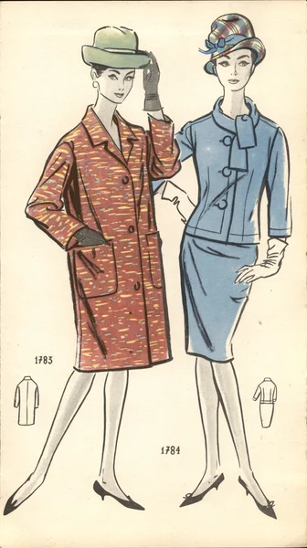 Pologne, vers 1961-illustration de mode vintage — Photo