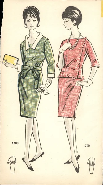 Polonia, alrededor de 1961-ilustración de moda vintage —  Fotos de Stock