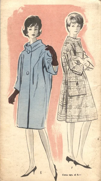 Pologne, vers 1961-illustration de mode vintage — Photo