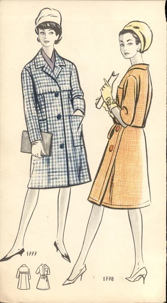 Poland, circa 1961-vintage fashion illustration — Stock Photo, Image