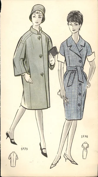 Polonia, alrededor de 1961-ilustración de moda vintage — Foto de Stock