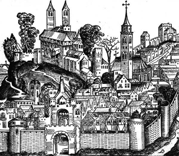 Ferrara w czasach średniowiecznych — Zdjęcie stockowe