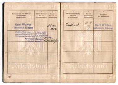 Alman vintage istihdam kayıt - çalışma belgesi
