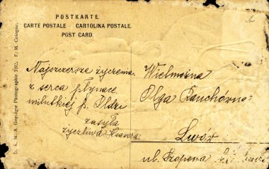 el yazısıyla aldığınız iletiyle Vintage kartpostal