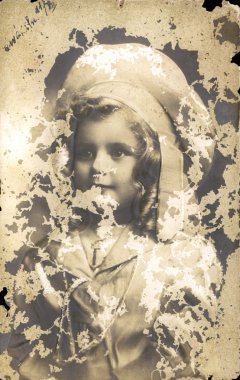 vintage kartpostal genç tatlı kız