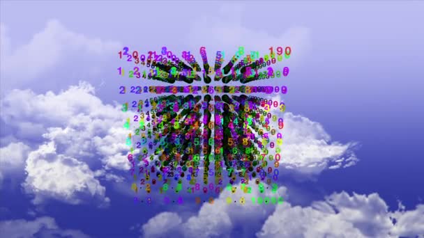 Binära data i ett moln — Stockvideo