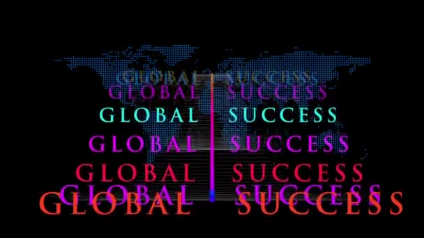 Cool global sucesso conceito movimento gráficos — Vídeo de Stock