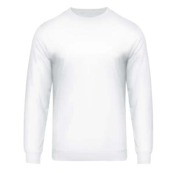 Weiße Sweatshirt-Attrappe. Pullover lange Ärmel, Clipping Pfad, isoliert auf weißem Hintergrund. Template Sweatshirt Herren Front für Design und Druck — Stockfoto